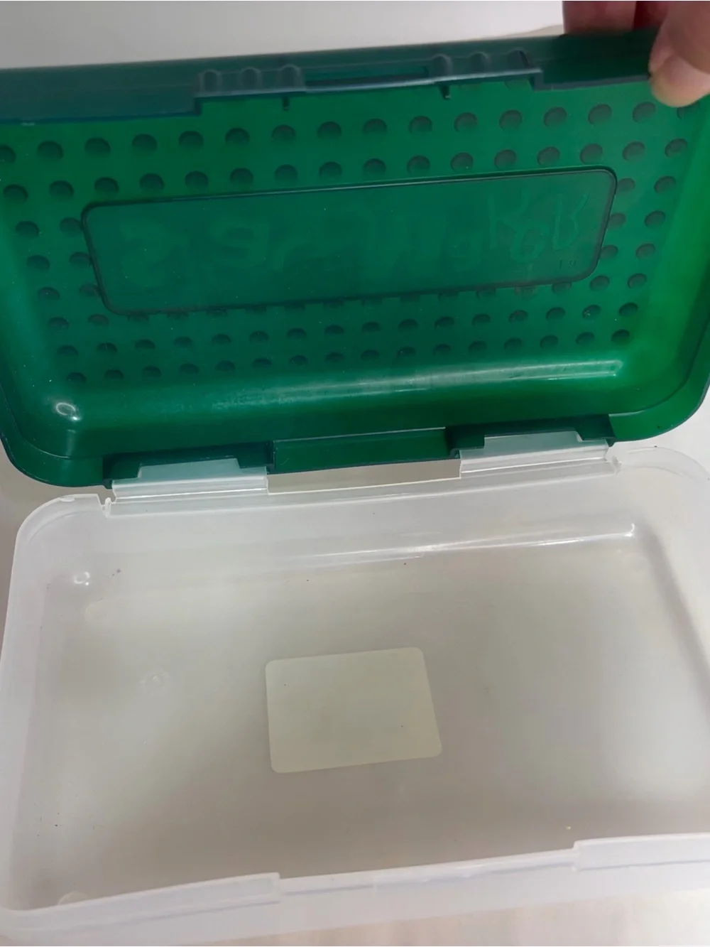 Spacemaker Pencil Box Green 90's Plastic Storage Case School Crafts